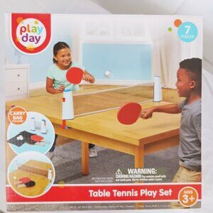 Play Day Portable Retractable Ping Pong Table Tennis Set 7pc Indoor Outdoor NIB